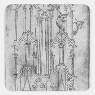 Sticker Carré Altitude de la tour de la cathédrale de Laon
