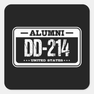 Sticker Carré ALUMNI DD214 ÉTATS-UNIS Vétérinaire américain cade