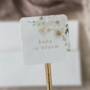 Sticker Carré ALYSSA Floral Boho Baby in Bloom Baby shower