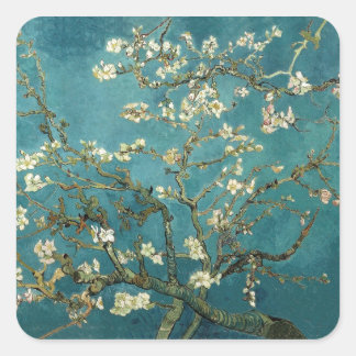 Sticker Carré Amandier en Fleurs - Van Gogh