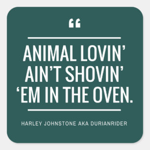 Sticker Carré Amants végétariens végétaliens de droits des