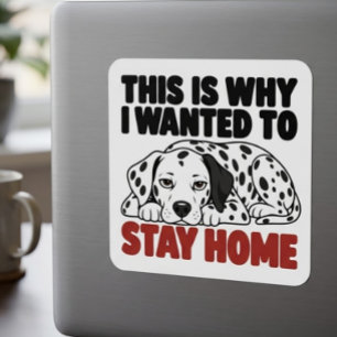 Sticker Carré Amateur de chien chiot dalmate antisocial sarcasti