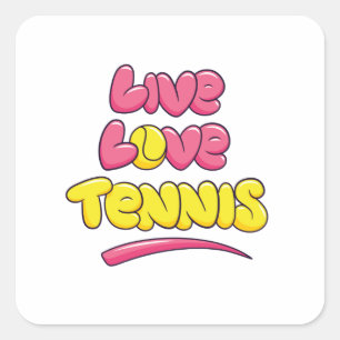 Sticker Carré Amateur de Tennis Citation