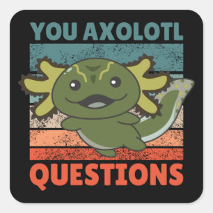 Sticker Carré Amateurs Axolotl Animaux doux Enfants Axolotl Carr