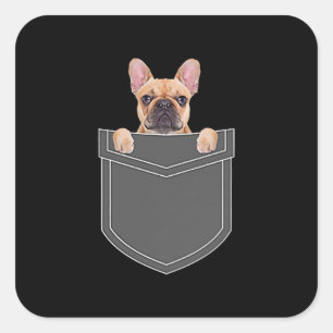 Sticker Carré Amateurs de chiens  Chien-taureau français dans mo