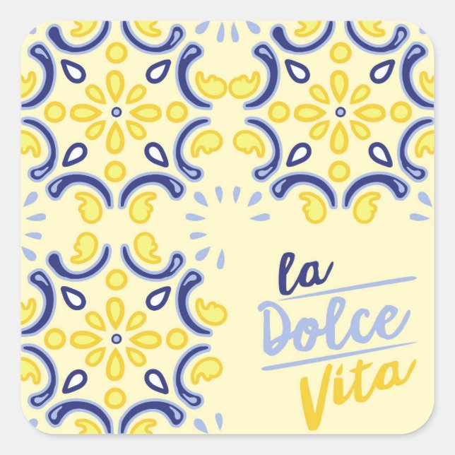 Sticker Carré Ambiance de vie italienne (Devant)