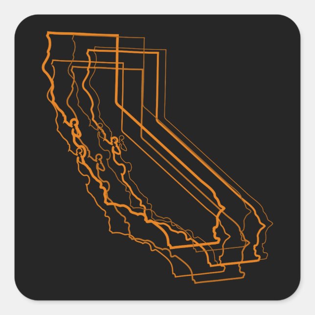 Sticker Carré ambre de californie (Devant)