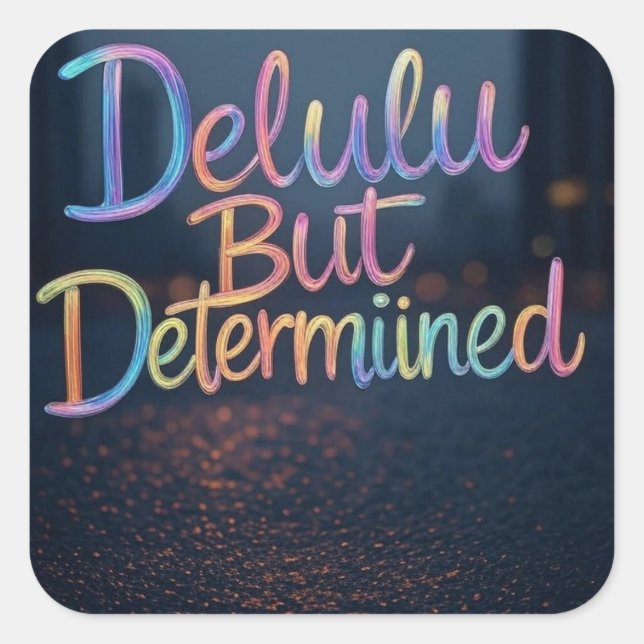 Sticker Carré âme, beauté chaotique, typographie audacieuse, col (Devant)