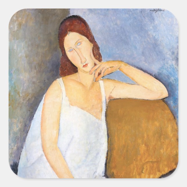 Sticker Carré Amedeo Modigliani - Jeanne Hebuterne (Devant)