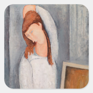 Sticker Carré Amedeo Modigliani - Portrait Jeanne Hebuterne #1