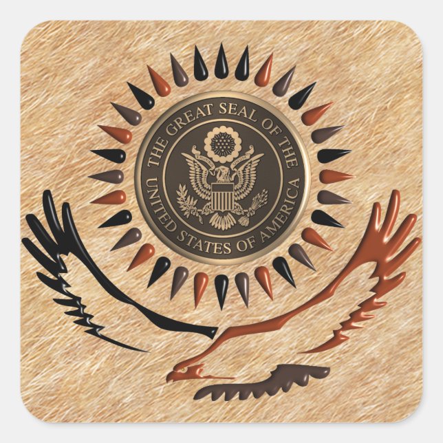 STICKER CARRÉ AMÉRICAIN BRONZE SEAL EAGLE (Devant)
