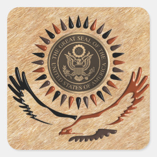 STICKER CARRÉ AMÉRICAIN BRONZE SEAL EAGLE