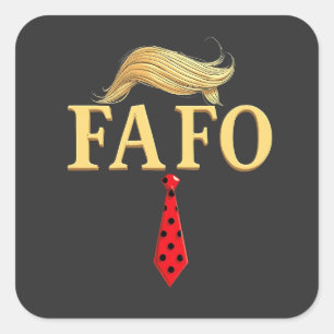 Sticker Carré Américain Donald Trump FAFO USA Drapeau patriotiqu
