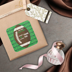 Sticker Carré American Football Brown & Green Color Baby shower
