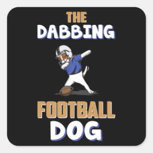 Sticker Carré American Football Dabbing Chien Jeu Drôle Drôle Id