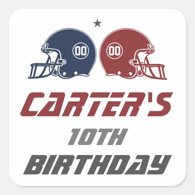 Sticker Carré American Football Navy Rouge, n'importe quel âge f (Devant)