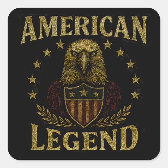 Sticker Carré American Legend – USA Heritage Pride Bold (Devant)