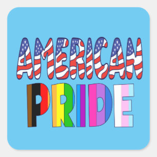Sticker Carré American Pride - LGBTQ+ America Pride Mois 4 juill