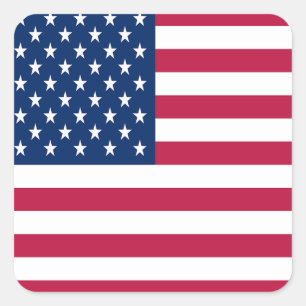 Sticker Carré American USA Flag Pride Design-76353