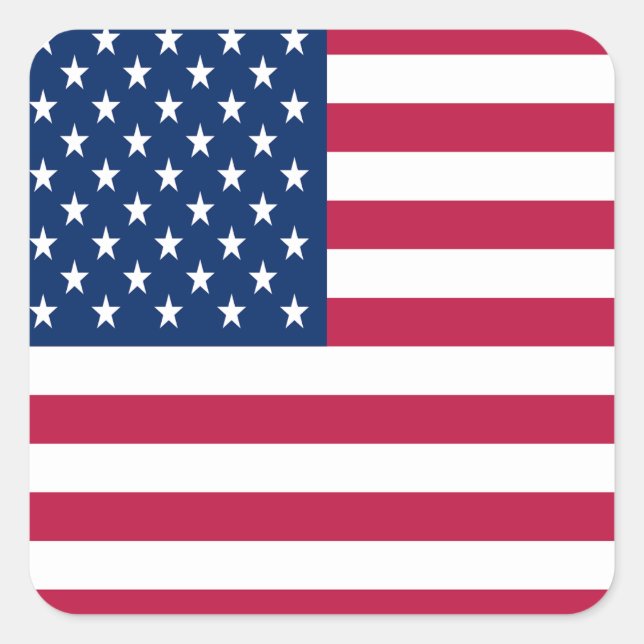 Sticker Carré American USA Flag Pride Design-76353 (Devant)