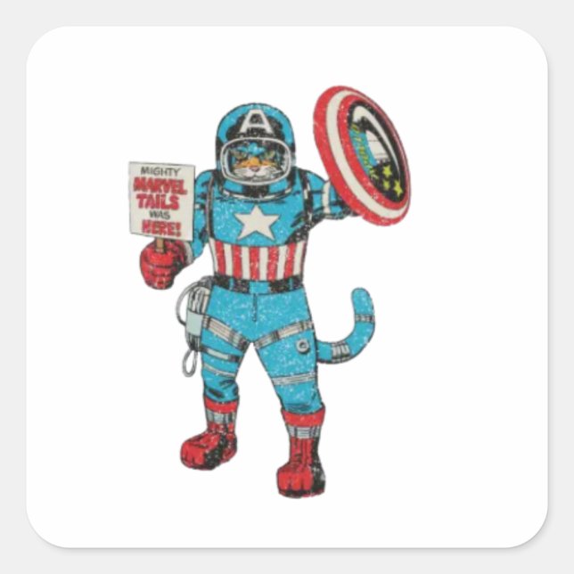 Sticker Carré Americat Astronaut (Devant)