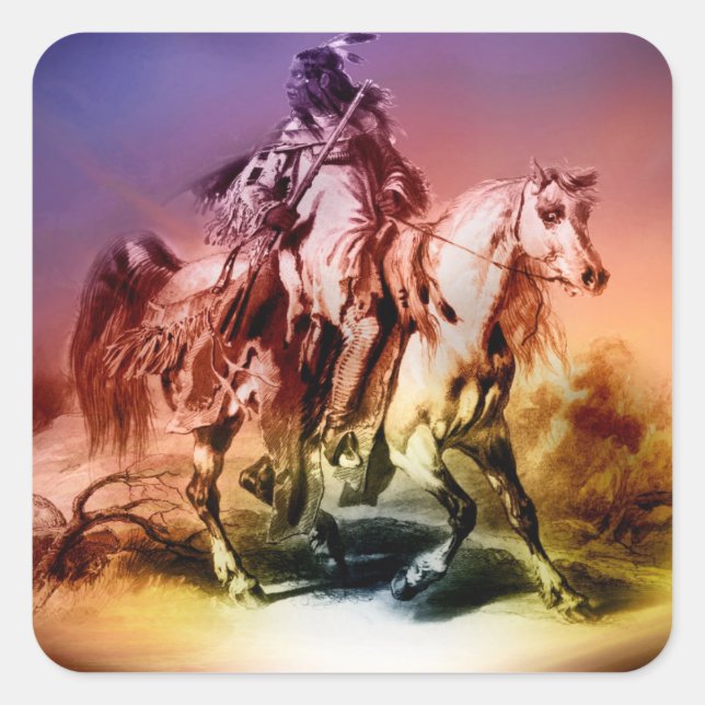 Sticker Carré Amérindien (Devant)