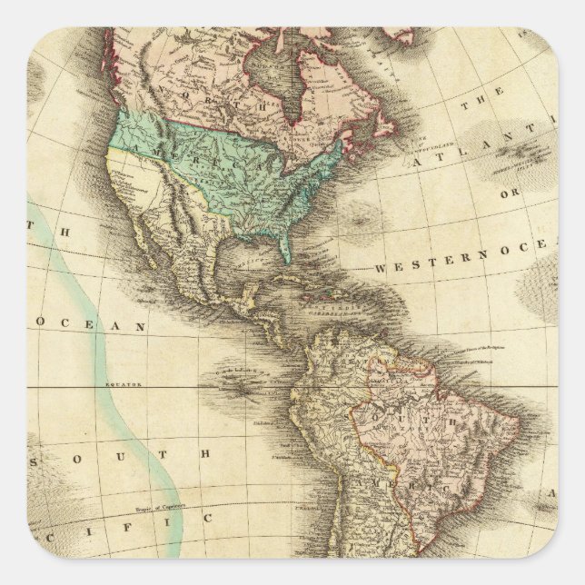 Sticker Carré Amérique 5 (Devant)