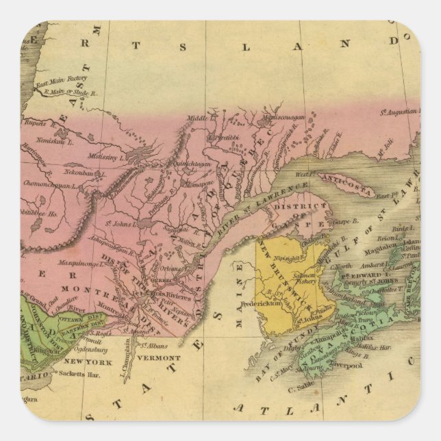 Sticker Carré Amérique britannique (Devant)