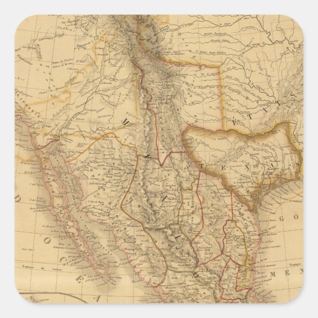 Sticker Carré Amérique centrale (Devant)