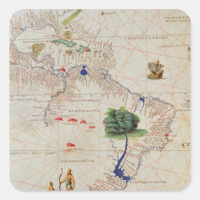 Sticker Carré Amérique du Sud (Devant)