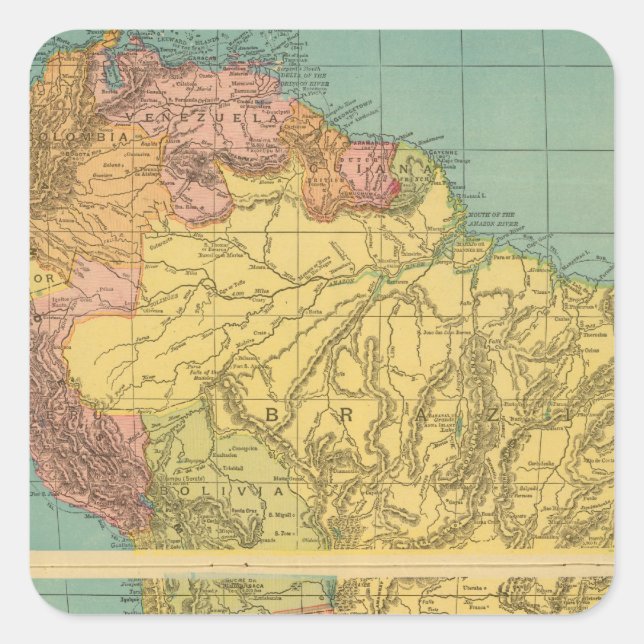 Sticker Carré Amérique du Sud 20 (Devant)