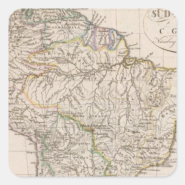 Sticker Carré Amérique du Sud 9 (Devant)