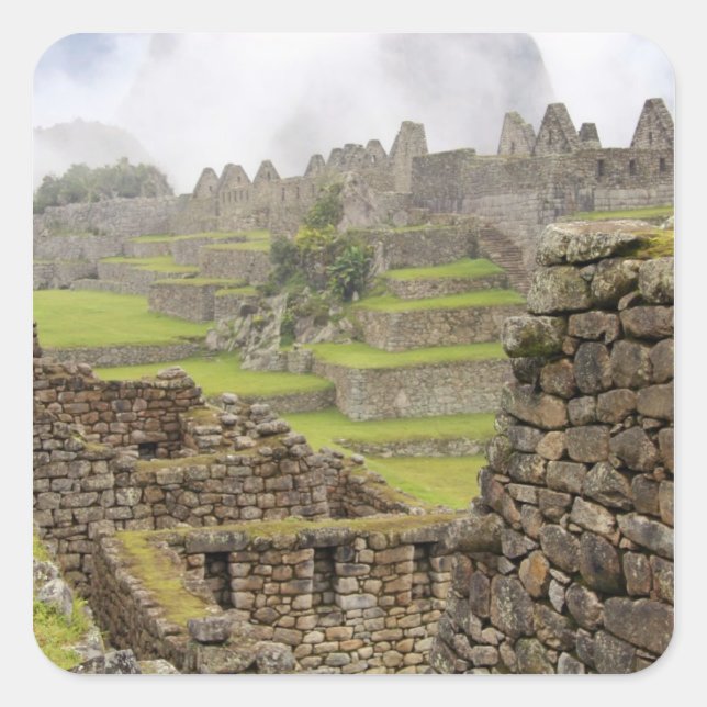 Sticker Carré Amériques, Pérou, Machu PIcchu. L'ancien (Devant)