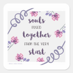 Sticker Carré âmes fusionnées dès le début