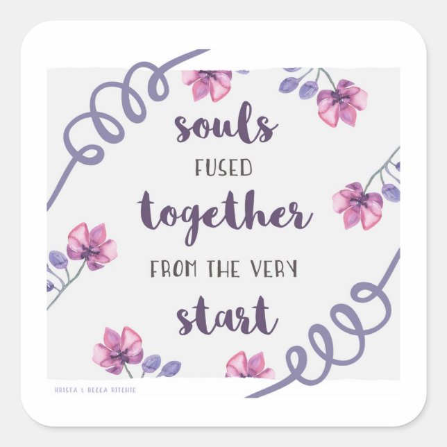 Sticker Carré âmes fusionnées dès le début (Devant)