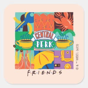 Sticker Carré AMIS™   Central Perk Vibrant Graphic