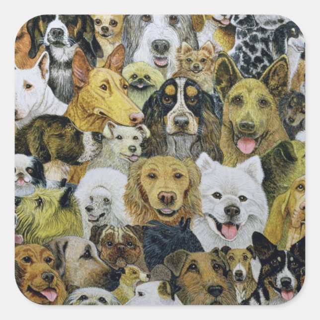 Sticker Carré Amis de chien (Devant)