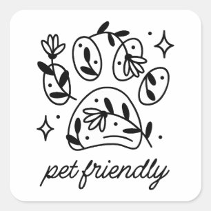 Sticker Carré Amis des animaux empreinte de patte de chien flora