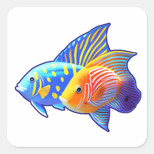 Sticker Carré Amis du poisson sucré