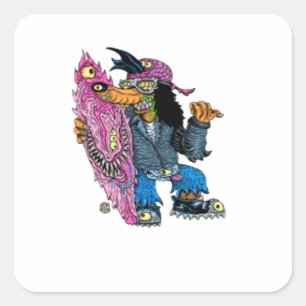 Sticker Carré Amis mutant