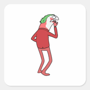 Sticker Carré Amis souriants Alan Psychicpebbles Adulte Swim