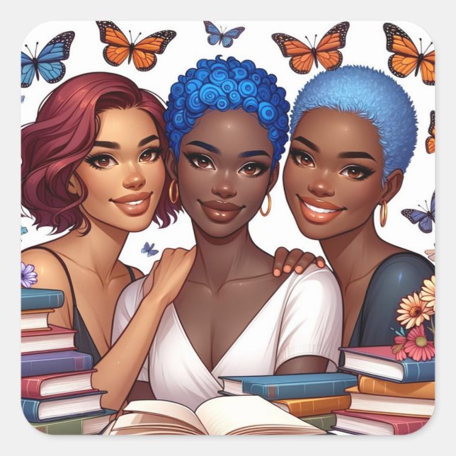 Sticker Carré Amitié et mots (Devant)