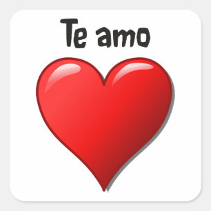 Sticker Carré AMO de Te - Je t'aime dans l'Espagnol