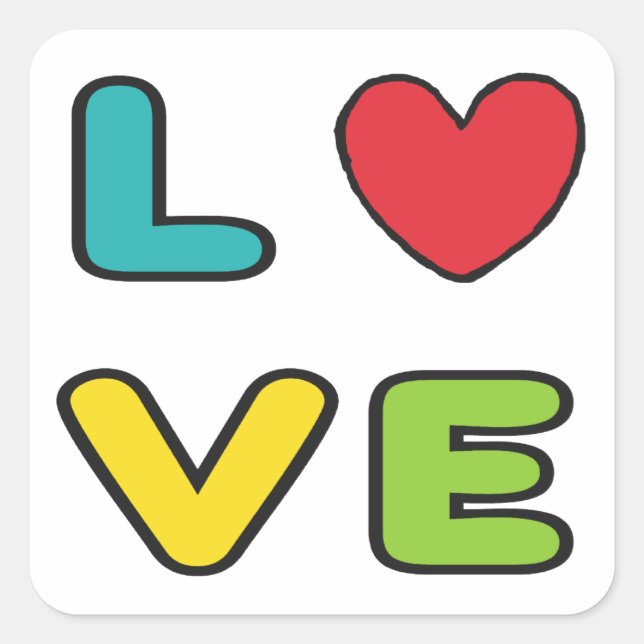 Sticker Carré Amour (Devant)