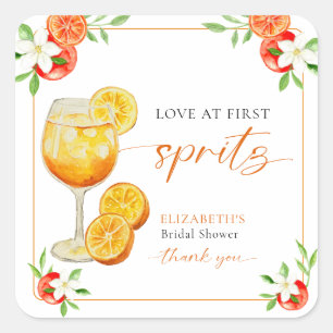 Sticker Carré Amour au premier Spritz Enterrement de vie de jeun