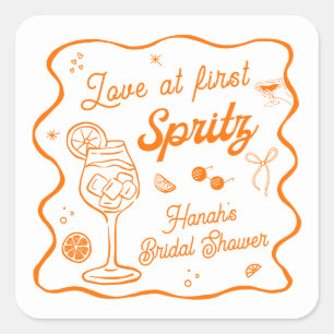 Sticker Carré Amour au premier spritz nuptiale