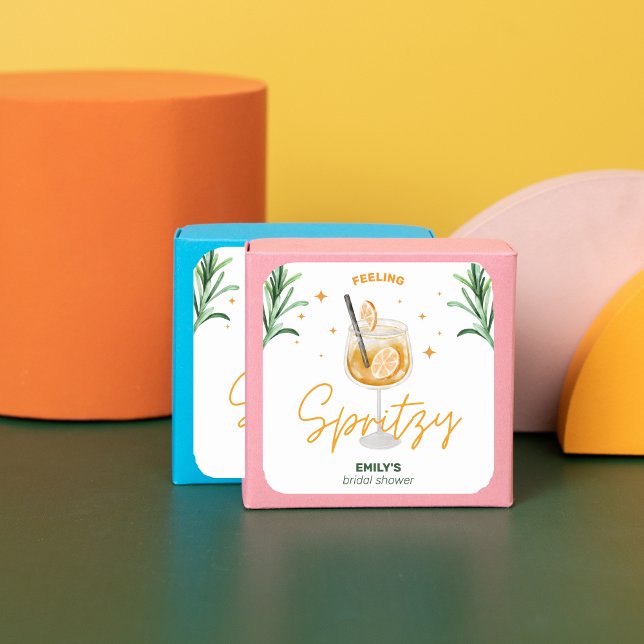 Sticker Carré Amour au premier Spritz Réception de mariage aquar (Créateur téléchargé)