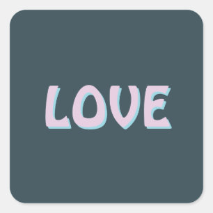 STICKER CARRÉ AMOUR CADEAU SIMPLE FEMMES PETITE AMIE AMIE