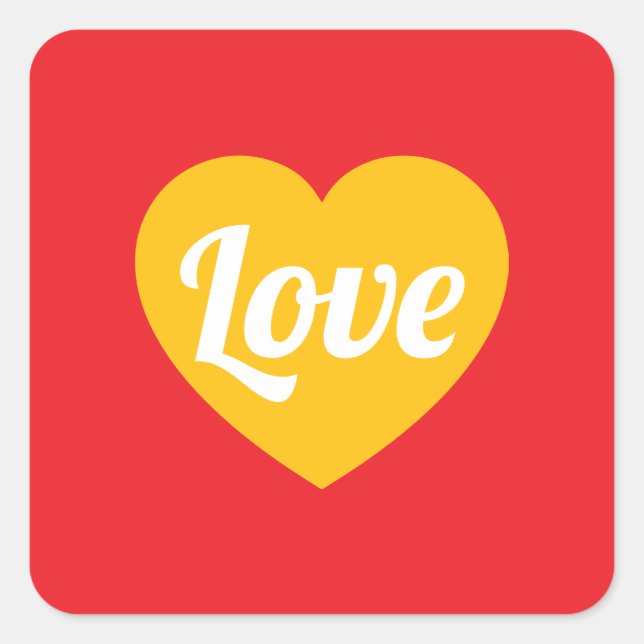 Sticker Carré Amour,cœur,sur mesure (Devant)