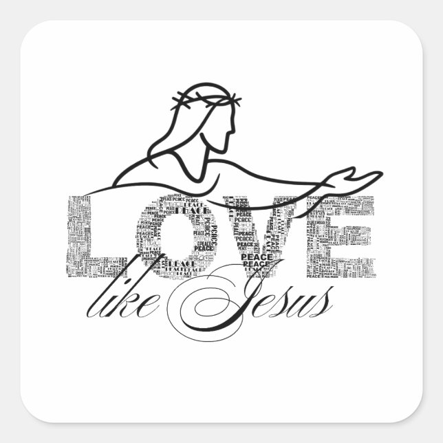 Sticker Carré Amour Comme Jésus Conception de Typographie Chréti (Devant)